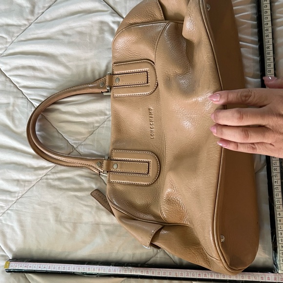 Longchamp Handbags - Longchamp Beige Leather Satchel